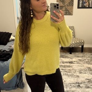 Bright Yellow Soft Warm Sweater Comfy Casual Boutique